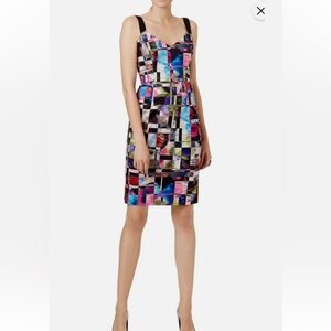 Milly Cubist Print Cutout Sheath Dress Size 4